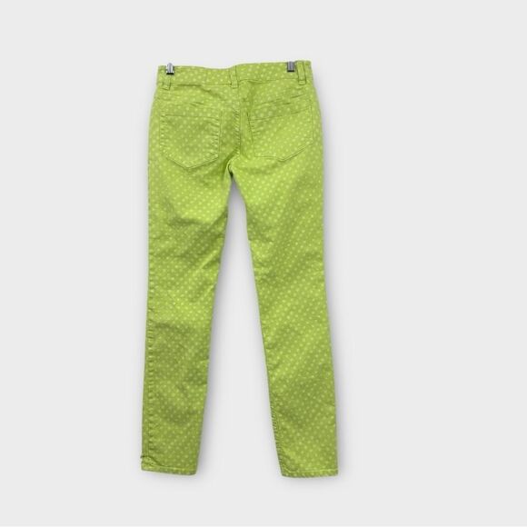Two by Vince Camuto Retro Y2K Low Rise Skinny Jeans in Green Polka Dot Size 25 - Picture 4 of 7